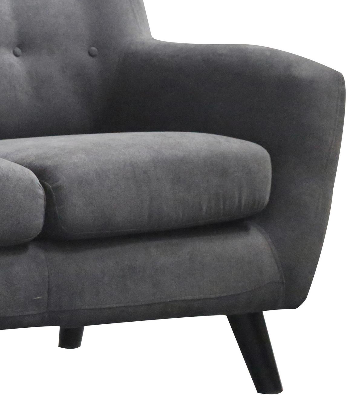 2-Sitzer-Sofa Monaco Dunkelgrau - Dunkelgrau/Schwarz, MODERN, Textil (134/82/80,5cm) - Luca Bessoni