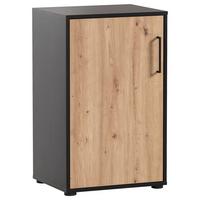 Aktenschrank Aino Eiche Dekor /schwarz B: 50,95 Cm - Schwarz/Eiche Artisan, MODERN, Holzwerkstoff (50,95/83,6/41cm) - MID.YOU