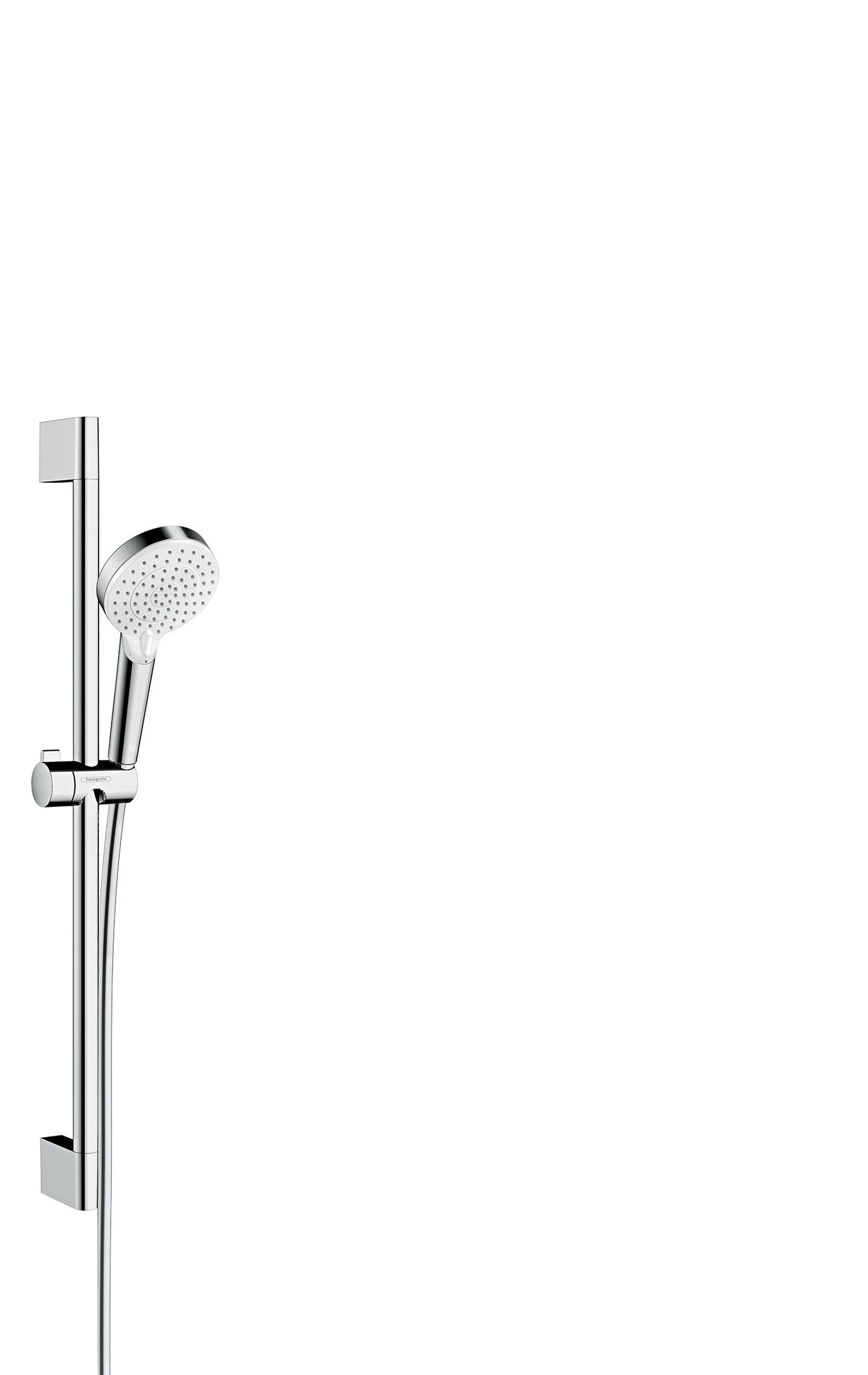 Brausegarnitur Hansgrohe Weiß/ Chromfarben 2-Fach verstellbar - Chromfarben/Weiß, Basics (14/66,9/28,1cm) - Hansgrohe