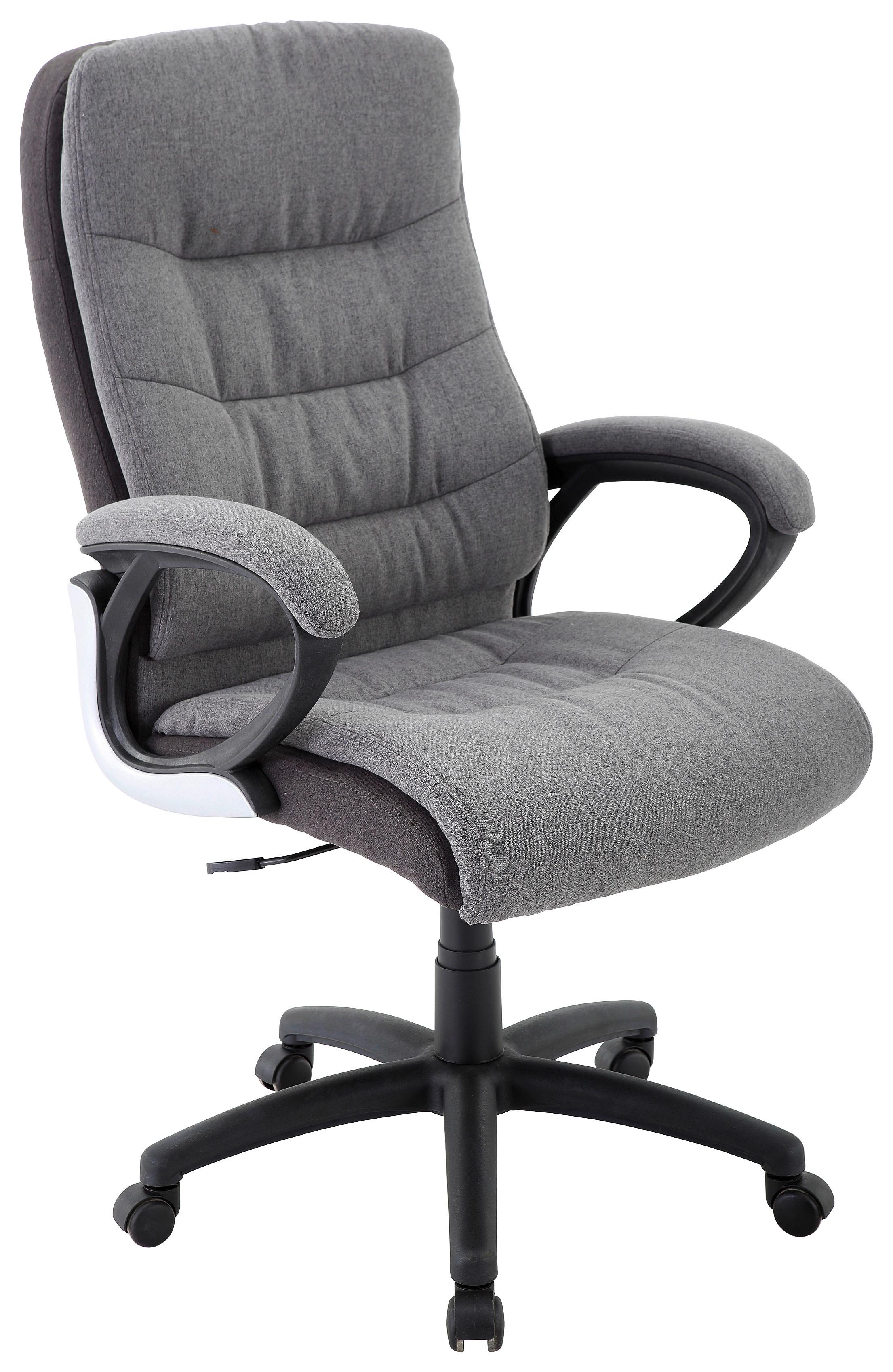 Chefsessel Claudia Mit Armlehnen Stoffbezug Grau
