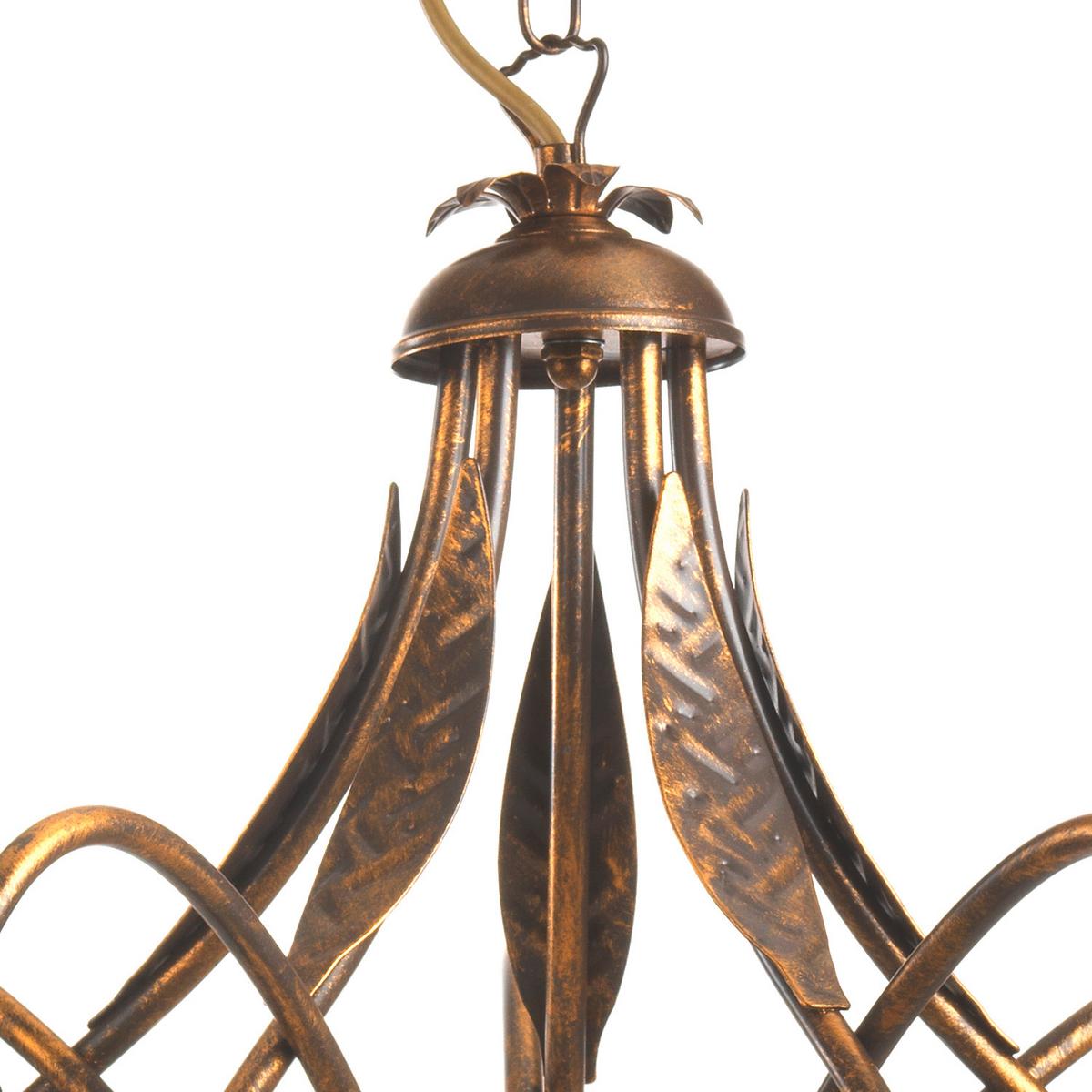 Kronleuchter 4250/5b - Bronzefarben, KONVENTIONELL, Glas/Metall (75/82cm)