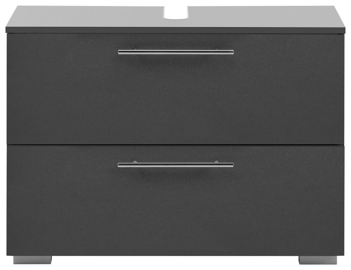 Waschbeckenunterschrank Carlos B: 80,2 cm Anthrazit - Anthrazit/Silberfarben, KONVENTIONELL, Holzwerkstoff (80,2/59,1/35cm) - MID.YOU