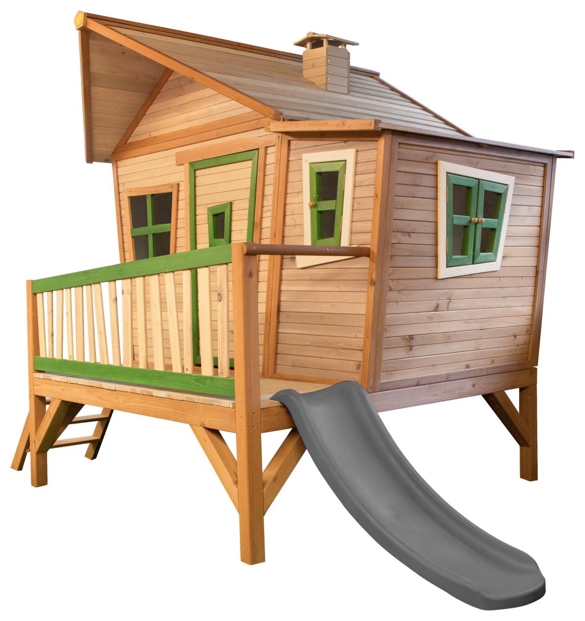 Spielhaus A030.108.80 - Hellgrün/Braun, KONVENTIONELL, Holz/Kunststoff (123/12,8/152cm) - Ambia Garden