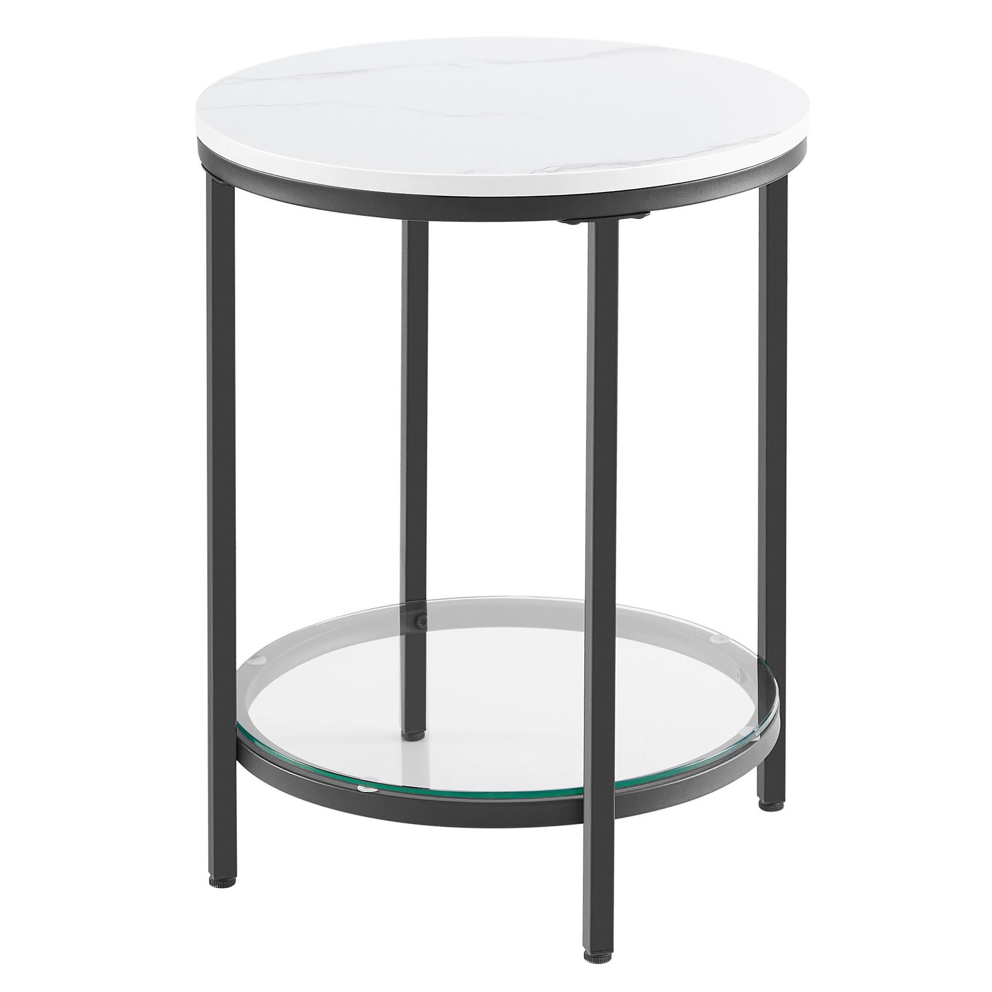 Beistelltisch Schwarz, Weiß D: 45 Cm - Schwarz/Weiß, Trend, Glas/Holzwerkstoff (45/55/45cm) - MID.YOU