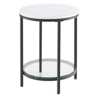 ODKLÁDACÍ STOLEK BÍLÁ/ČERNÁ - bílá/černá, Trend, kov/kompozitní dřevo (45/55/45cm) - MID.YOU