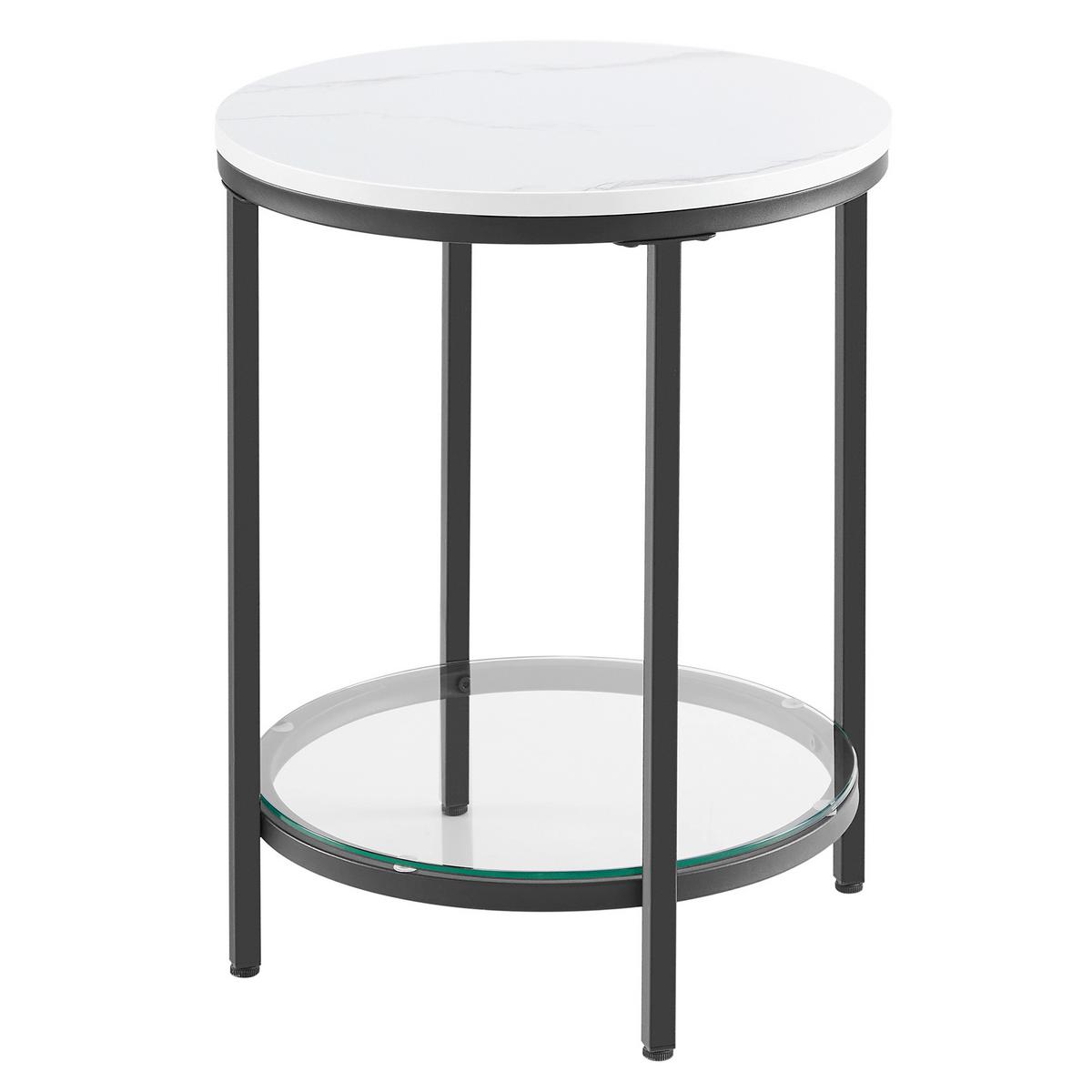 ODKLÁDACÍ STOLEK BÍLÁ/ČERNÁ - bílá/černá, Trend, kov/kompozitní dřevo (45/55/45cm) - MID.YOU