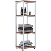 Regal Bitila L B: 35cm Weiß, Honigeiche - Honigeiche/Weiß, MODERN, Holzwerkstoff/Metall (35/111,8/35cm) - MID.YOU