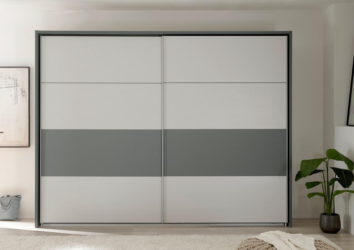 SKRIŇA S POS. DVER. – HOR.VED MODESTE - svetlosivá/hliníková, Modern, kov/kompozitné drevo (270/210/60cm)