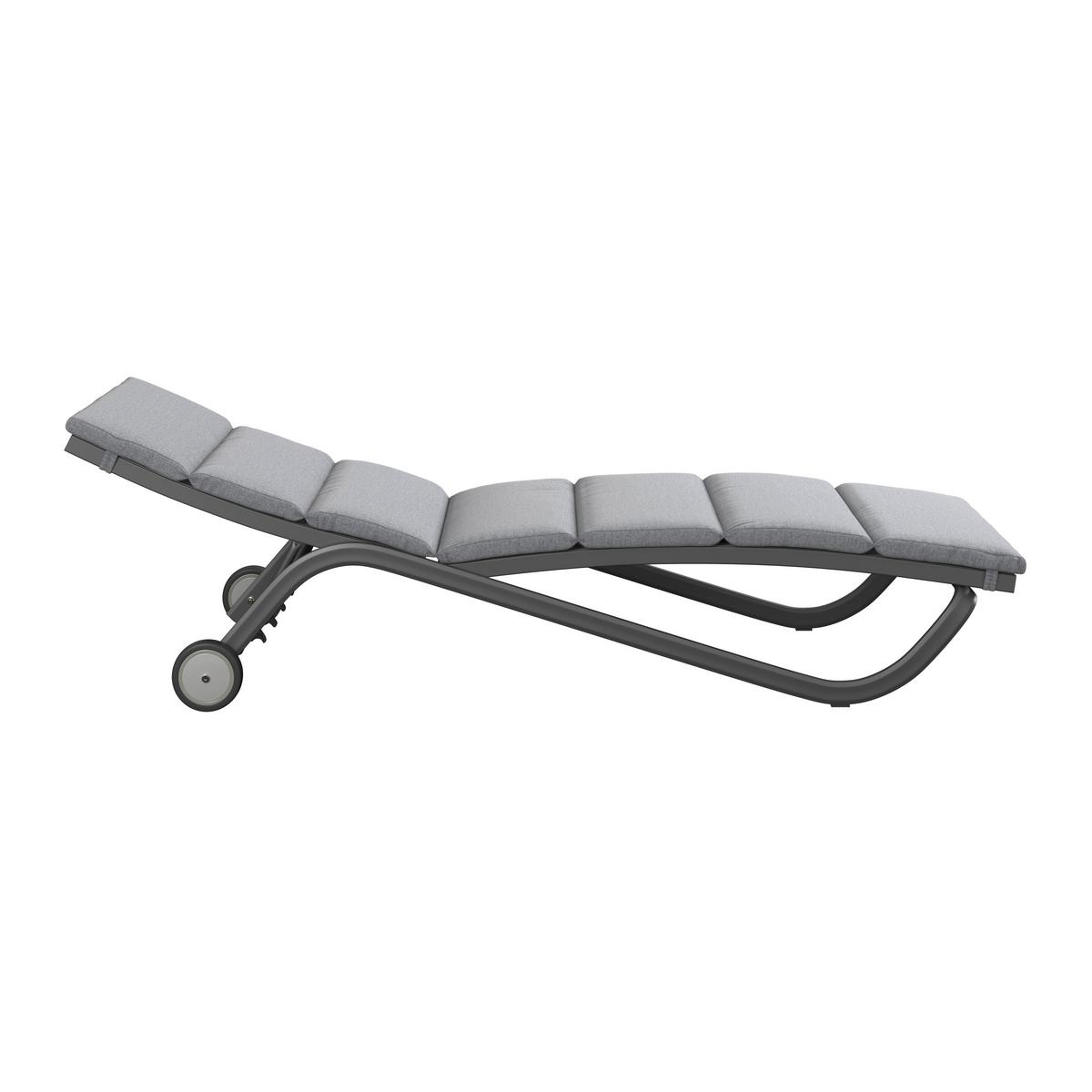 ZÁHRADNÉ LEŽADLO OTTI - sivá/antracitová, Basics, kov/textil (211/44/75cm) - Mömax