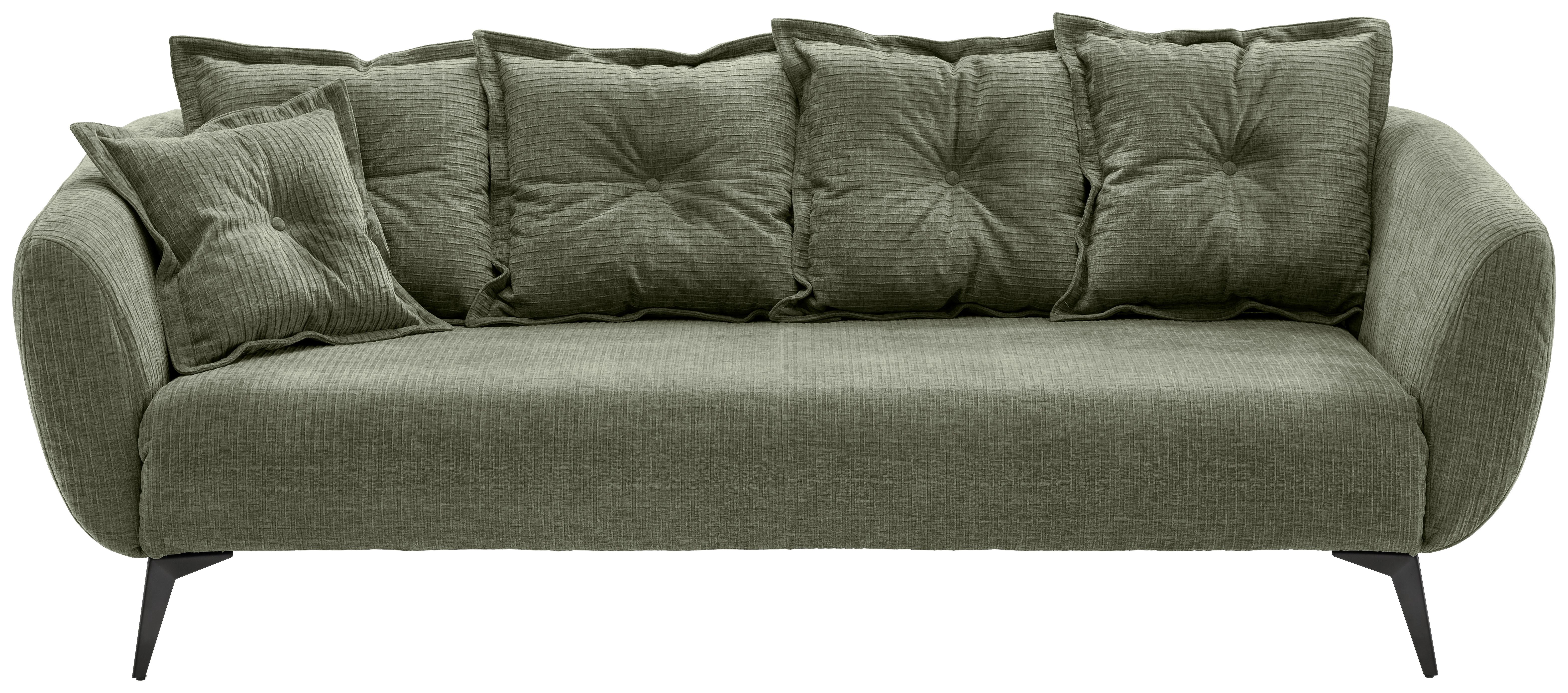 3-Sitzer-Sofa Baggio Olivgrün B: 236 cm - Schwarz/Olivgrün, MODERN, Textil (236/94/103cm) - Livetastic
