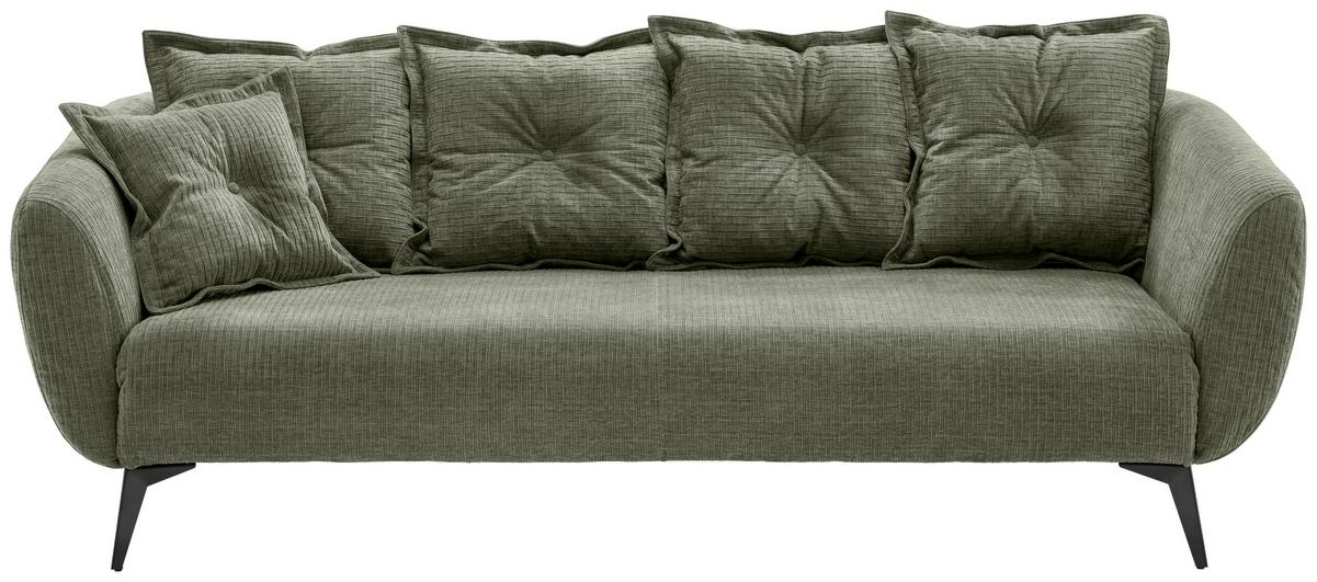 3-Sitzer-Sofa Baggio Olivgrün B: 236 cm - Schwarz/Olivgrün, MODERN, Textil (236/94/103cm) - Livetastic