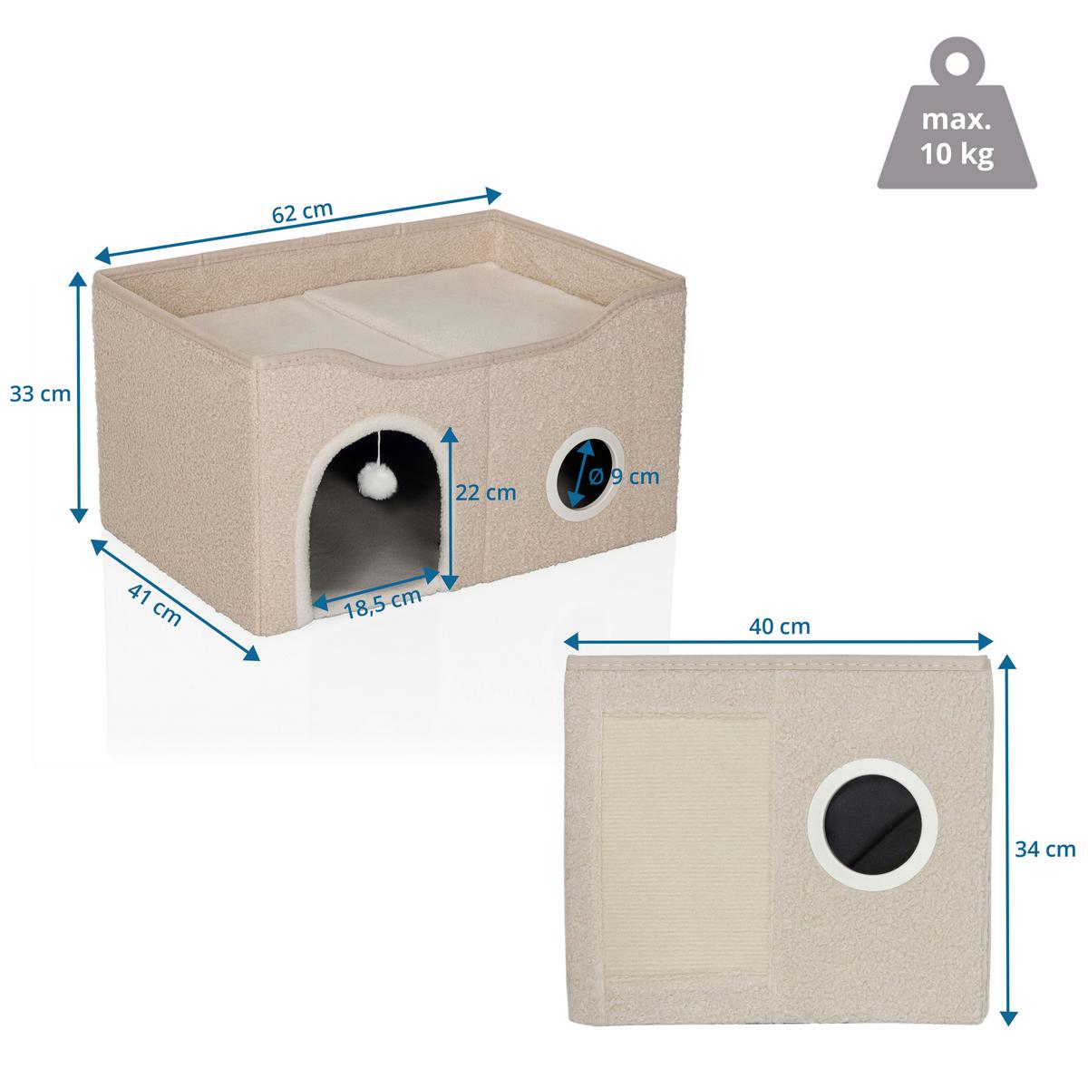 TIERHAUS Pawy Beige B: 62cm - Beige, MODERN, Textil (62/33/41cm) - MID.YOU