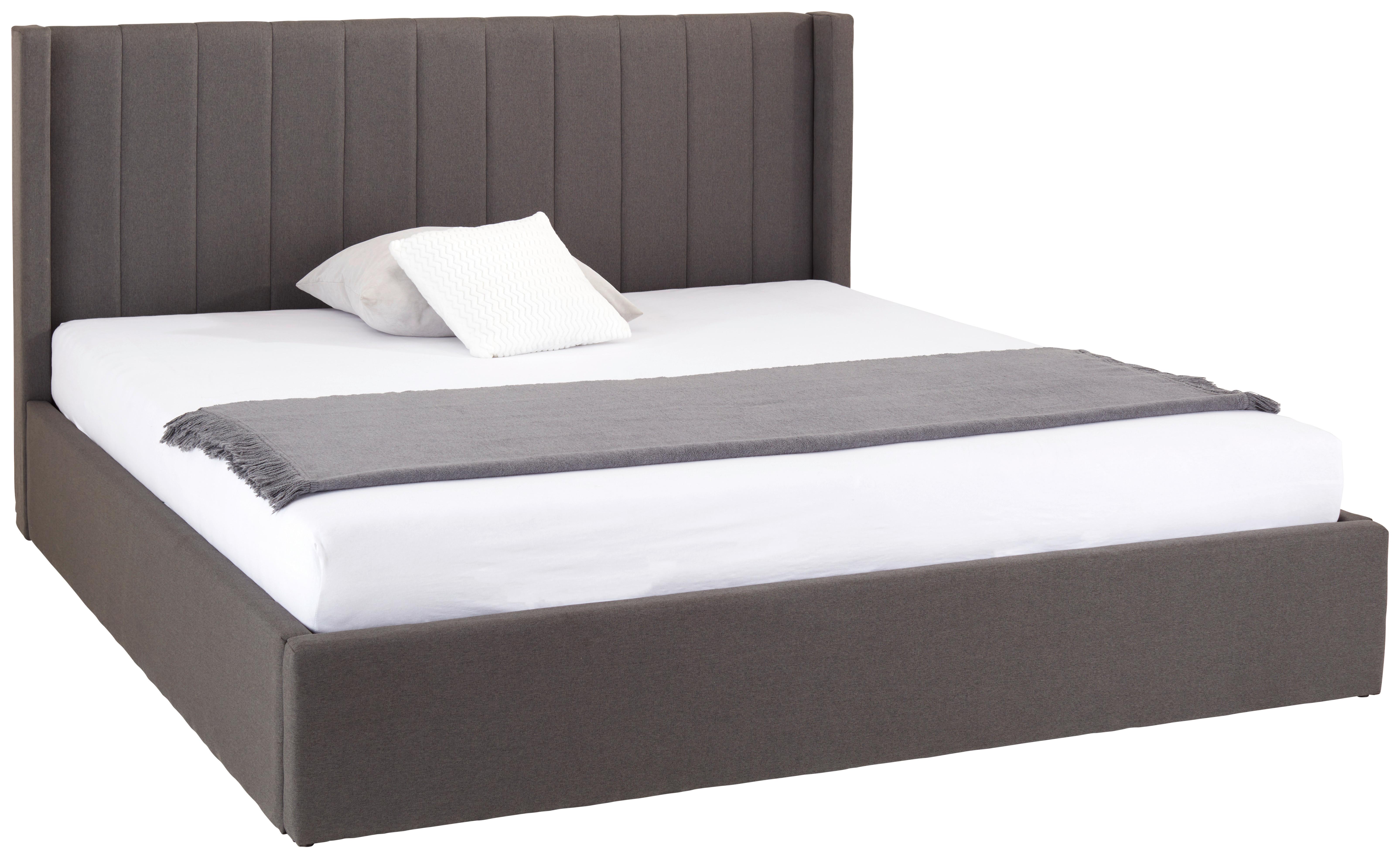 Kárpitozott Ágy Nici 180/200 Cm - fekete/sötétszürke, Modern, faalapú anyag/textil (180/200cm) - Livetastic
