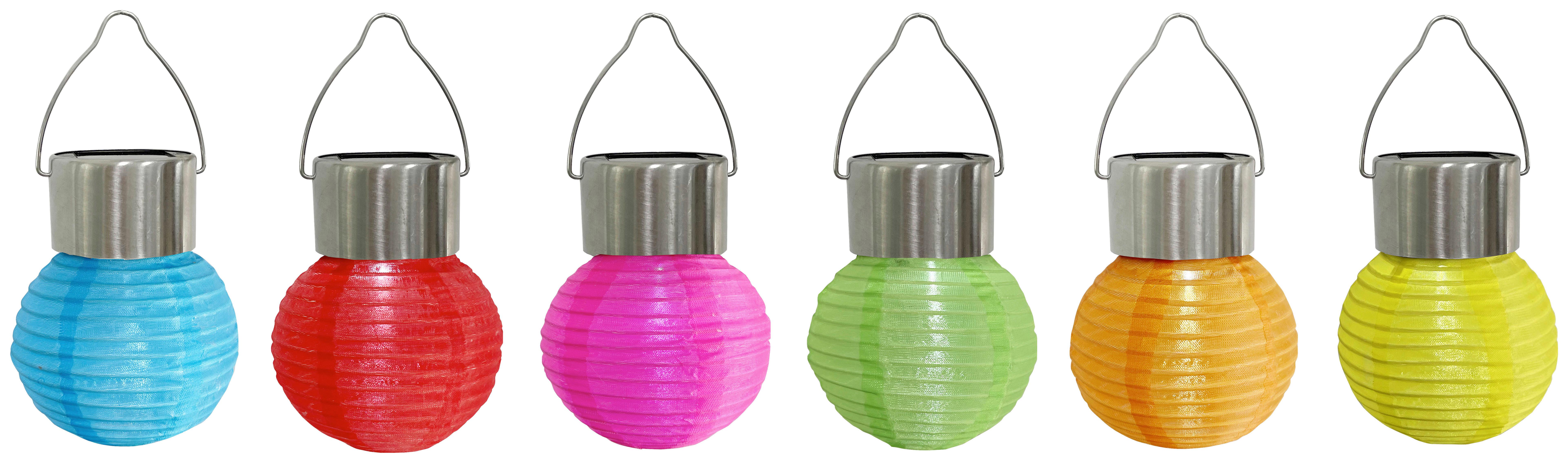 SOLÁRNÍ SVÍTIDLO BUTO - oranžová/modrá, Konvenční, kov/textil (7/12cm) - Modern Living