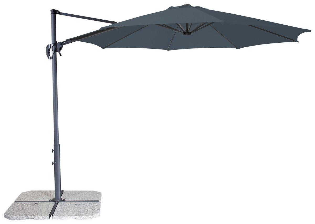 Ampelschirm Ravenna Dm: 293 H: 244cm Anthrazit - Anthrazit, Basics, Textil/Metall (293/244cm) - Doppler