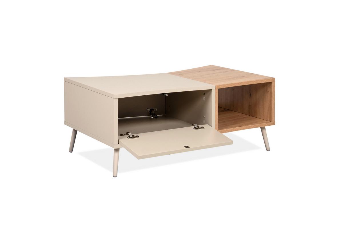 Couchtisch Sinop Sandfarben /Eiche Artisan Dekor L: 94cm - Sandfarben/Eiche Artisan, Design, Holzwerkstoff/Kunststoff (94/60/40cm) - MID.YOU
