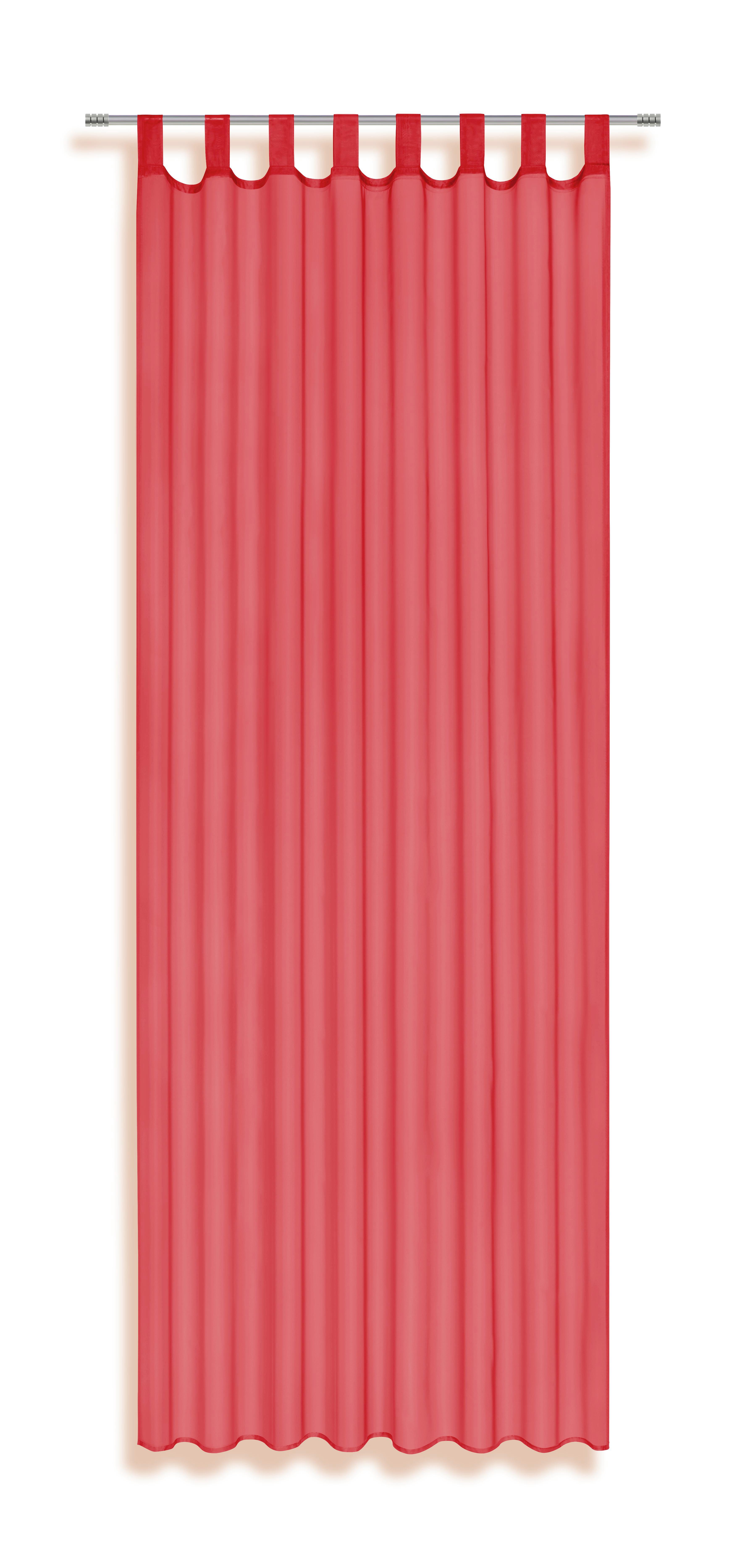 Transparenter Kombivorhang in Rot