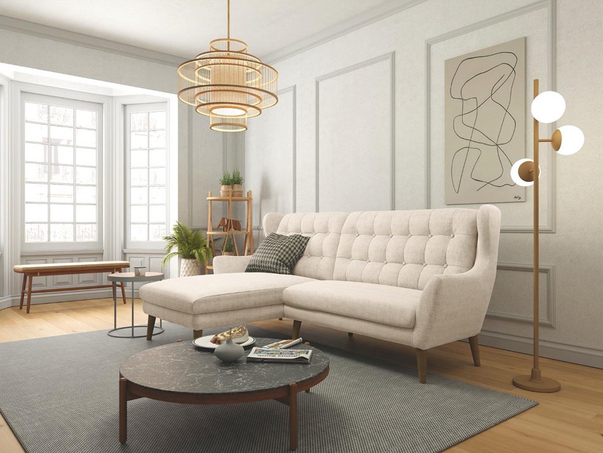 Ecksofa Henry Silberfarben, S: 250x173 cm - Eichefarben/Silberfarben, KONVENTIONELL, Textil (250/173cm) - Trendmanufaktur