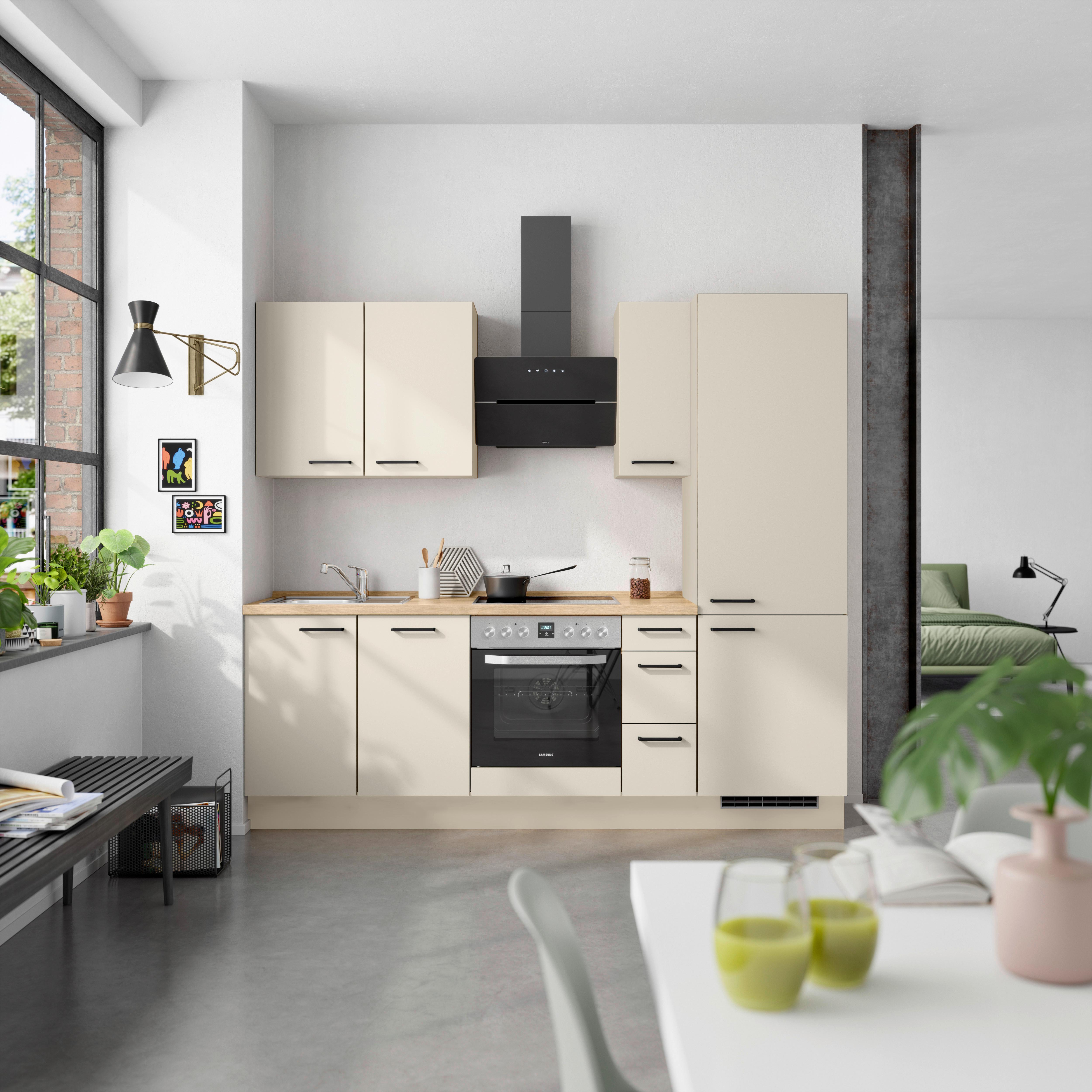 Küchenleerblock Easytouch High-Line, H2 Rechts - Sandfarben/Eichefarben, MODERN, Holzwerkstoff (240cm) - Nobilia