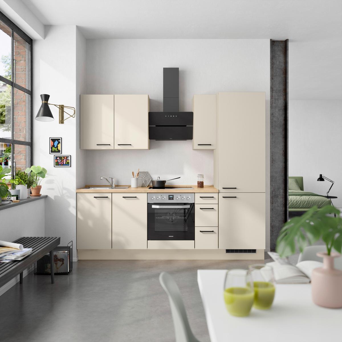 Küchenleerblock Easytouch High-Line, H2 Rechts - Sandfarben/Eichefarben, MODERN, Holzwerkstoff (240cm) - Nobilia