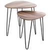 Beistelltisch 2er Set Duo, Eiche Dekor/Schwarz - Eichefarben/Schwarz, MODERN, Holzwerkstoff/Metall (48/48/48cm)