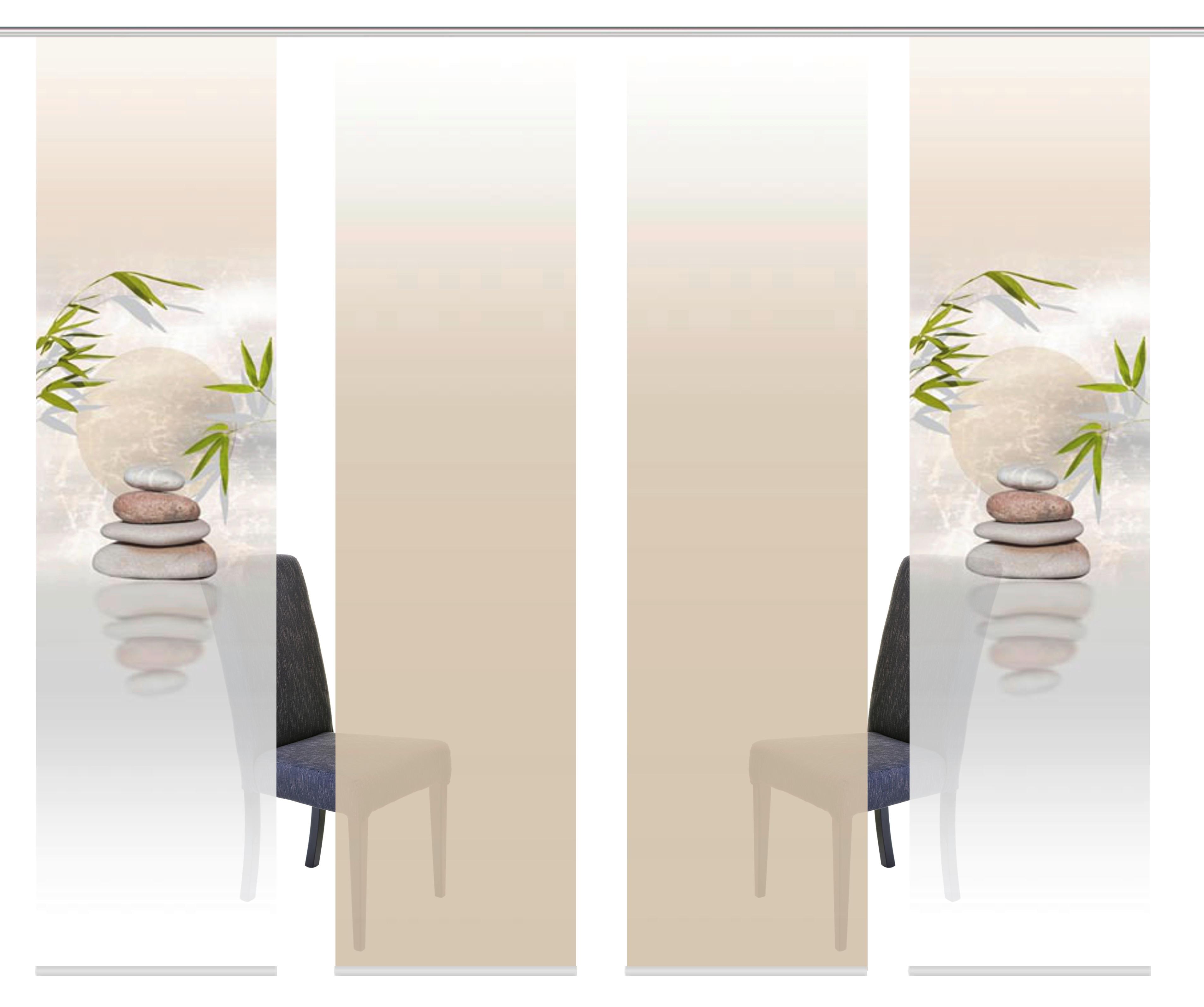 Flächenvorhang 4er Set Benessa - Naturfarben, Design, Textil (60/245cm) - Schmidt W. Gmbh