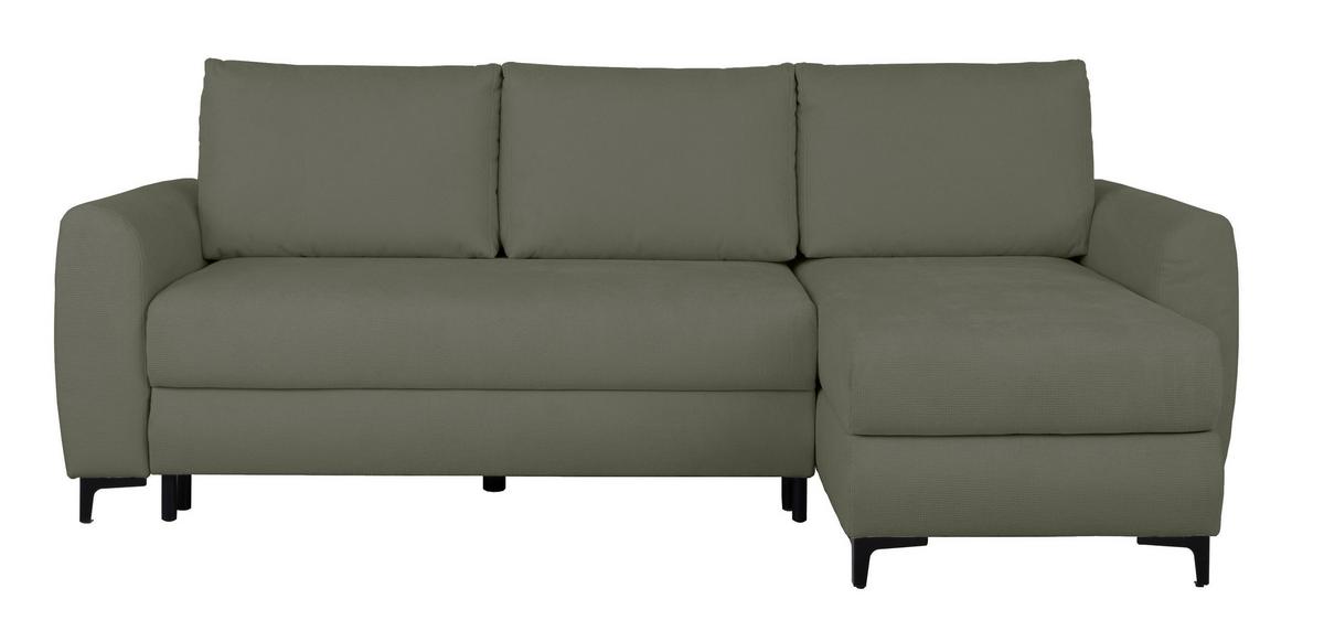 Ecksofa Moli, Grün S: 236x148 cm - Schwarz/Grün, Design, Textil (236/148cm) - MID.YOU