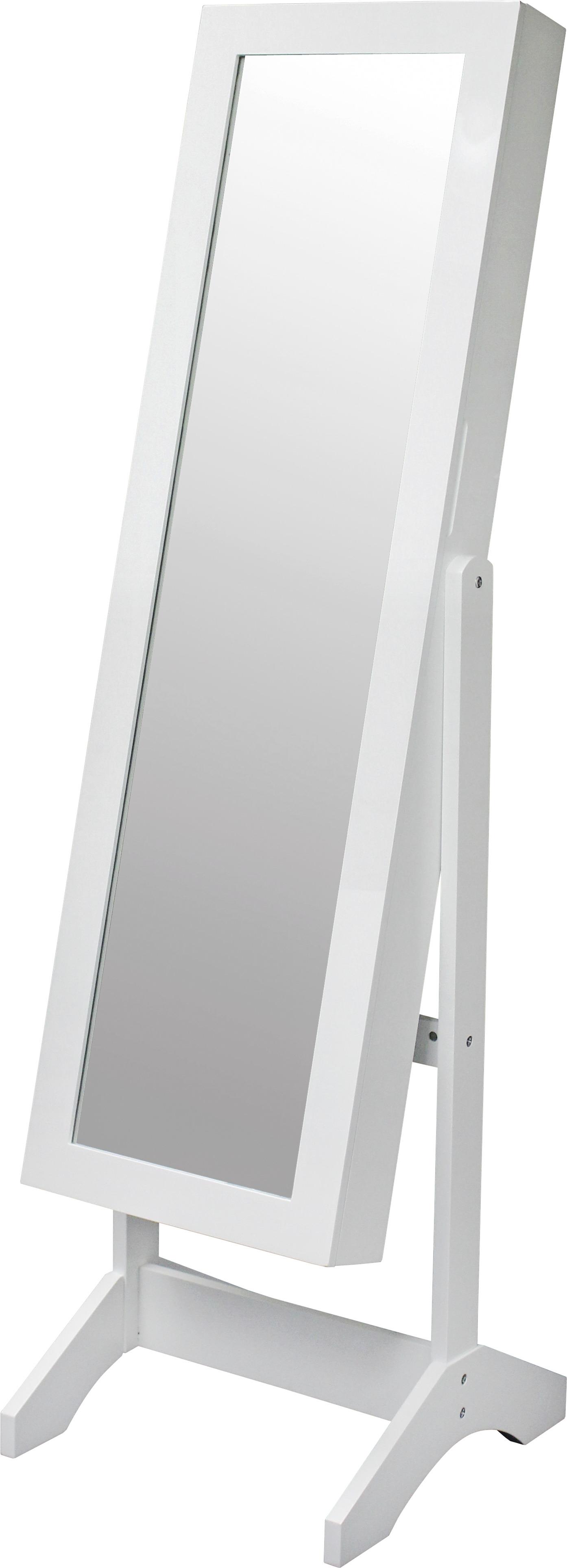 Schmuckschrank Lisi Weiß H: 146 cm Stehend Mit Spiegel - Weiß, MODERN, Glas/Holzwerkstoff (43/146/41cm)