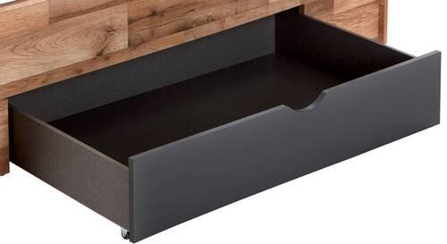 Bettkasten 2er-Set James B: 181 cm Graphit mit Rollen - Eichefarben/Graphitfarben, KONVENTIONELL, Holzwerkstoff/Kunststoff (181/27,5/199cm) - James Wood