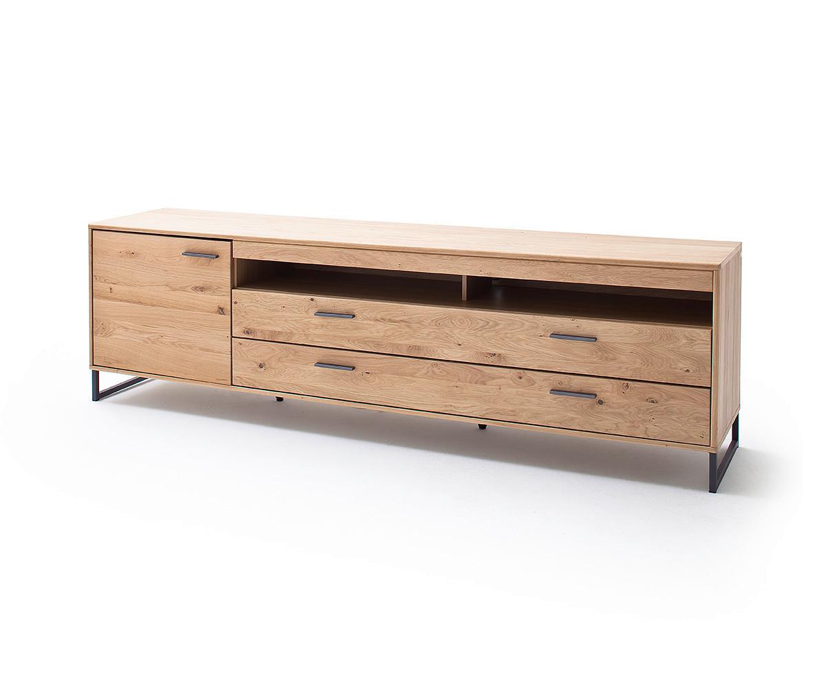 Wohnkombination Teilmassiv 2--Teilig. Portland Eichefarben - Eichefarben/Schwarz, Design, Holz/Holzwerkstoff (265/183/50cm) - Livetastic