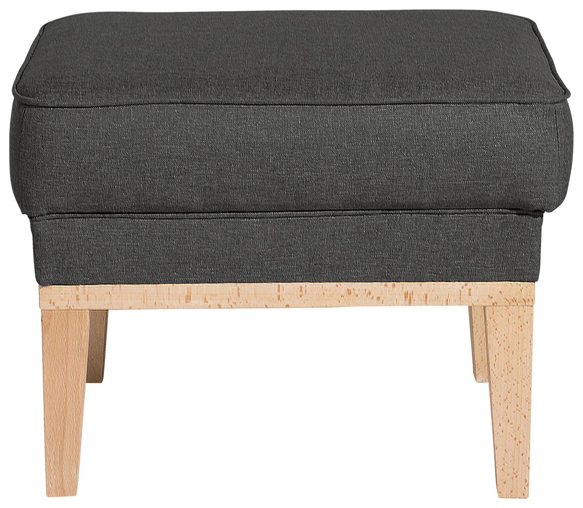 Hocker Angelo - Anthrazit/Naturfarben, KONVENTIONELL, Textil (50/41/41cm) - Max Winzer