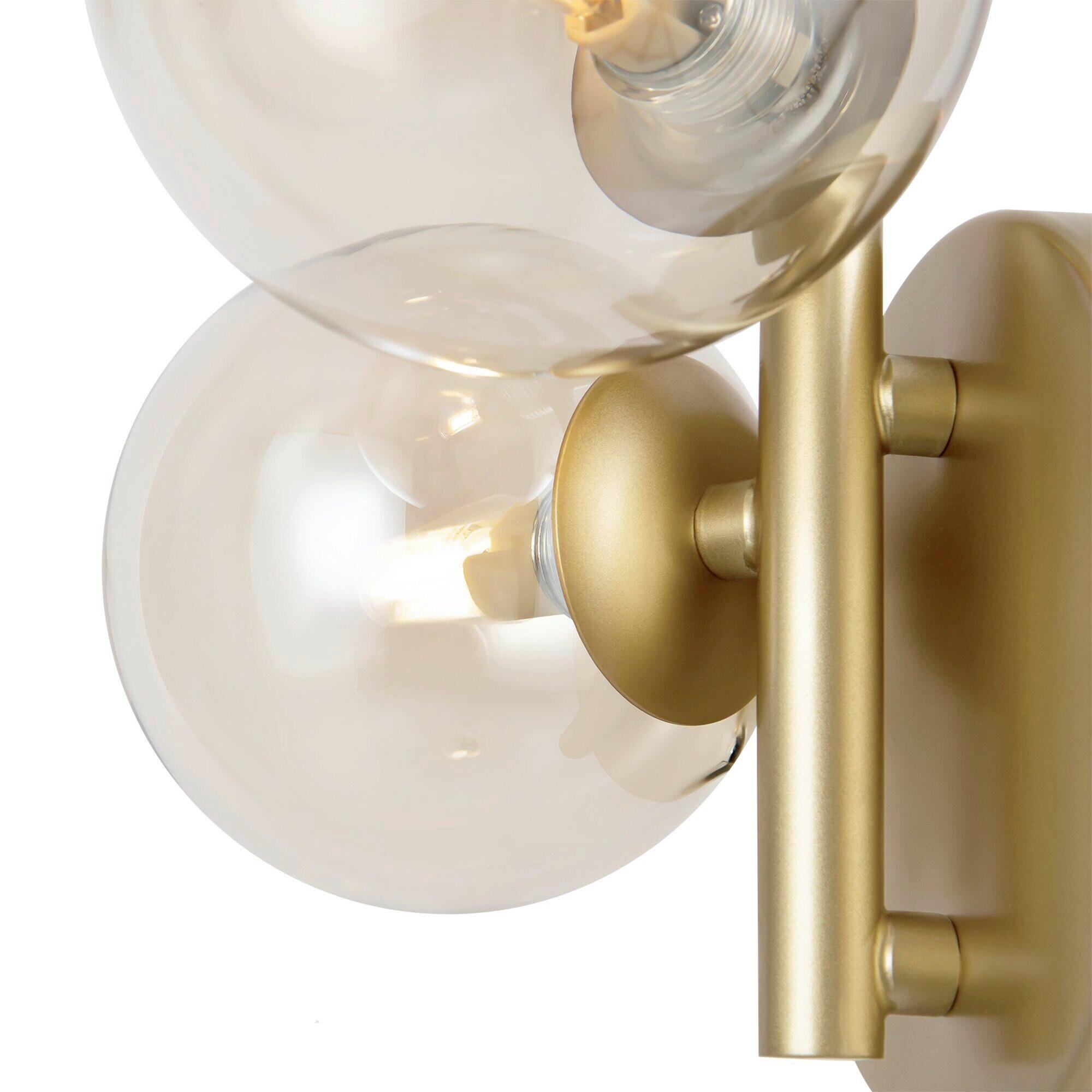 Wandleuchte Dallas - Goldfarben/Bernsteinfarben, Trend, Glas/Metall (26/20/12cm) - MAYTONI