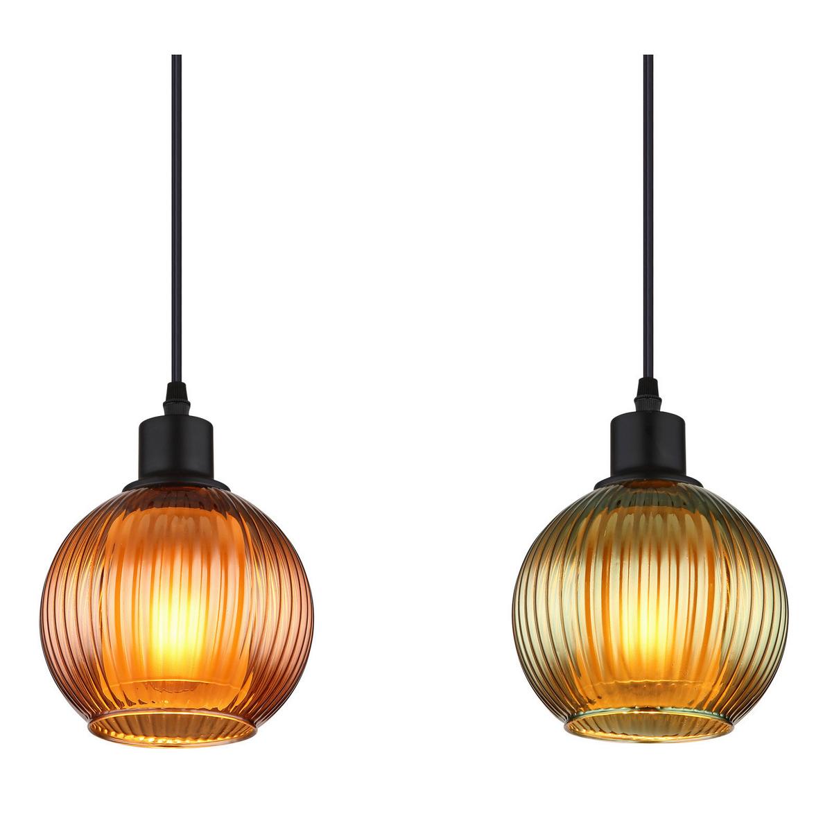Hängeleuchte 15638-4 Zumba - Multicolor/Schwarz, Trend, Glas/Metall (90cm) - Globo