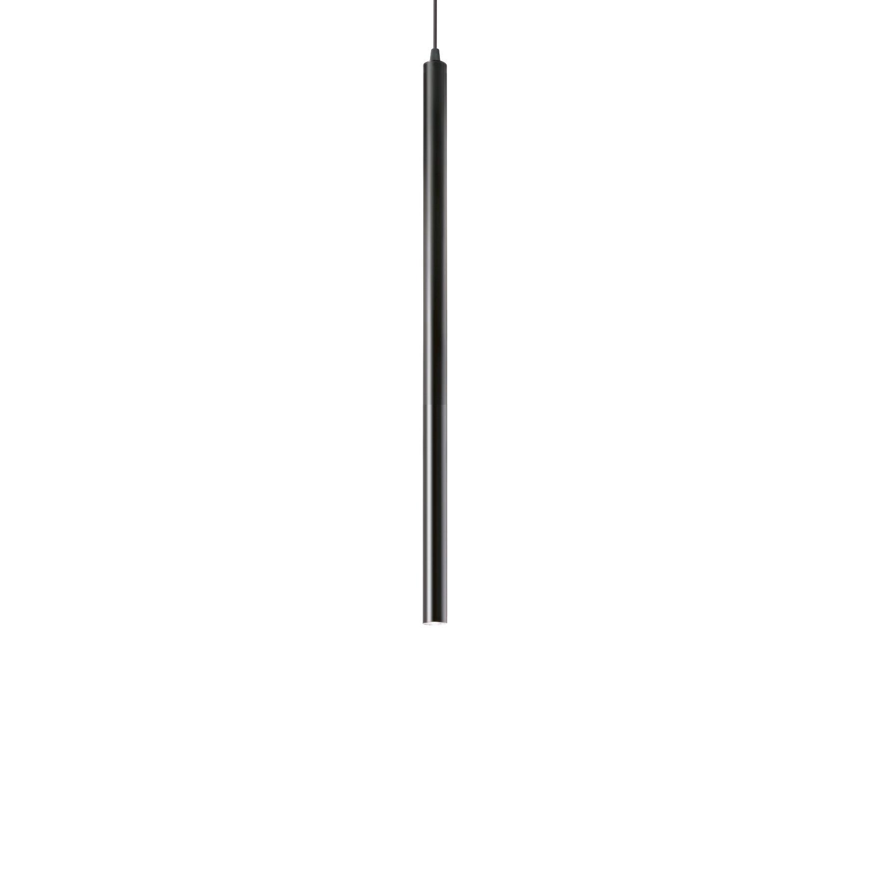 LED-Hängeleuchte Ultrathin Schwarz D: 3 cm - Schwarz, Design, Metall (3/65-240cm) - Ideal Lux