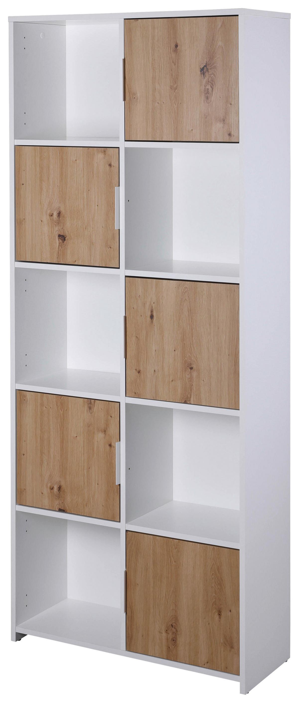 Regal Pepeto - Weiß/Eiche Artisan, Design, Holzwerkstoff (77/185/30cm) - Livetastic