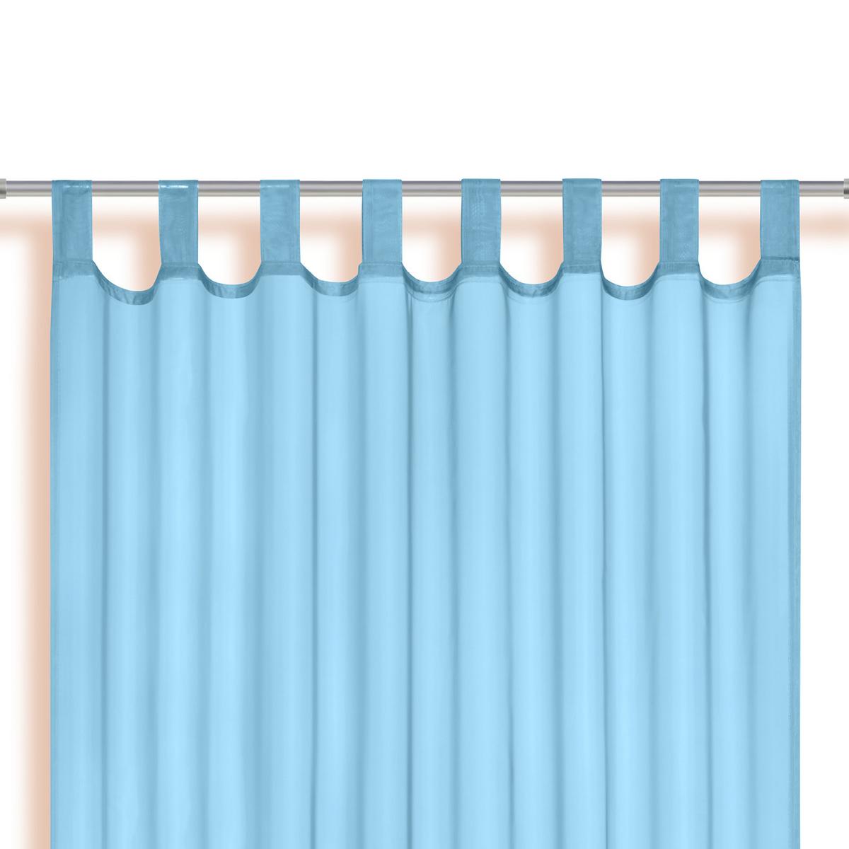 Vorhang mit Schlaufen und Band Utila 140x245 cm Aqua - Türkis, KONVENTIONELL, Textil (140/245cm) - Ondega