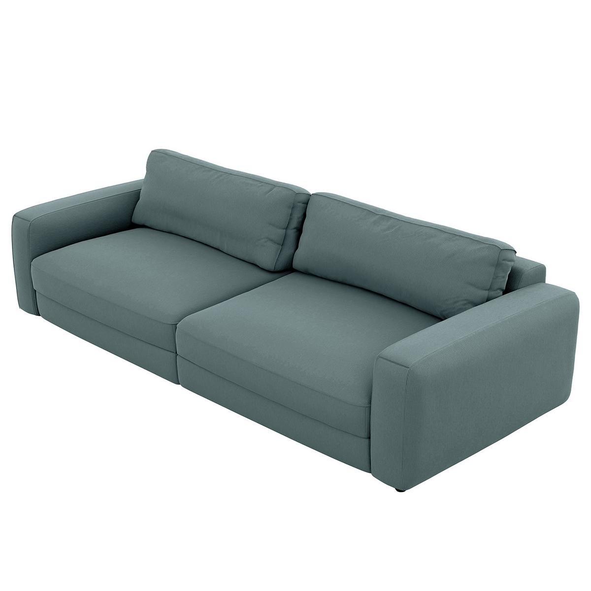 Bigsofa Bourbon, Blaugrau B: 264 Cm - Blaugrau/Schwarz, MODERN, Textil (264/84/125cm) - Trendmanufaktur