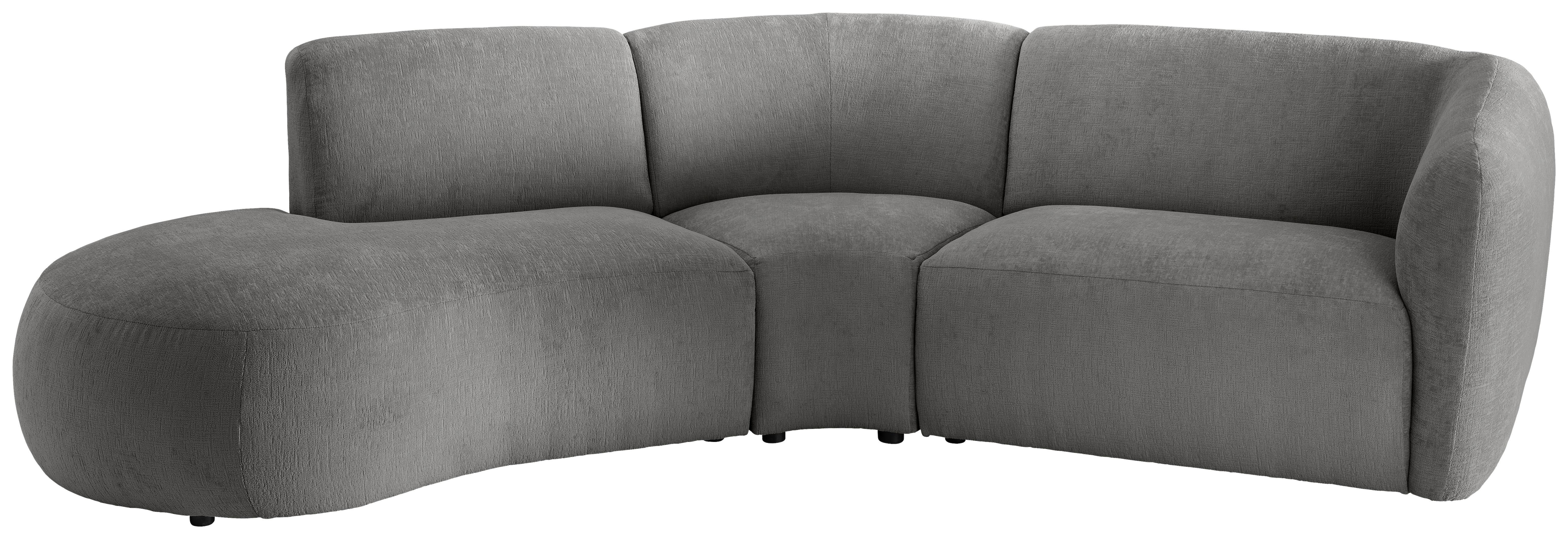 Ecksofa Jesi, Graubraun S: 182x276 Cm - Graubraun/Schwarz, MODERN, Textil (182/276cm) - Livetastic