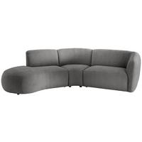 Ecksofa Jesi, Graubraun S: 182x276 Cm - Graubraun/Schwarz, MODERN, Textil (182/276cm) - Livetastic