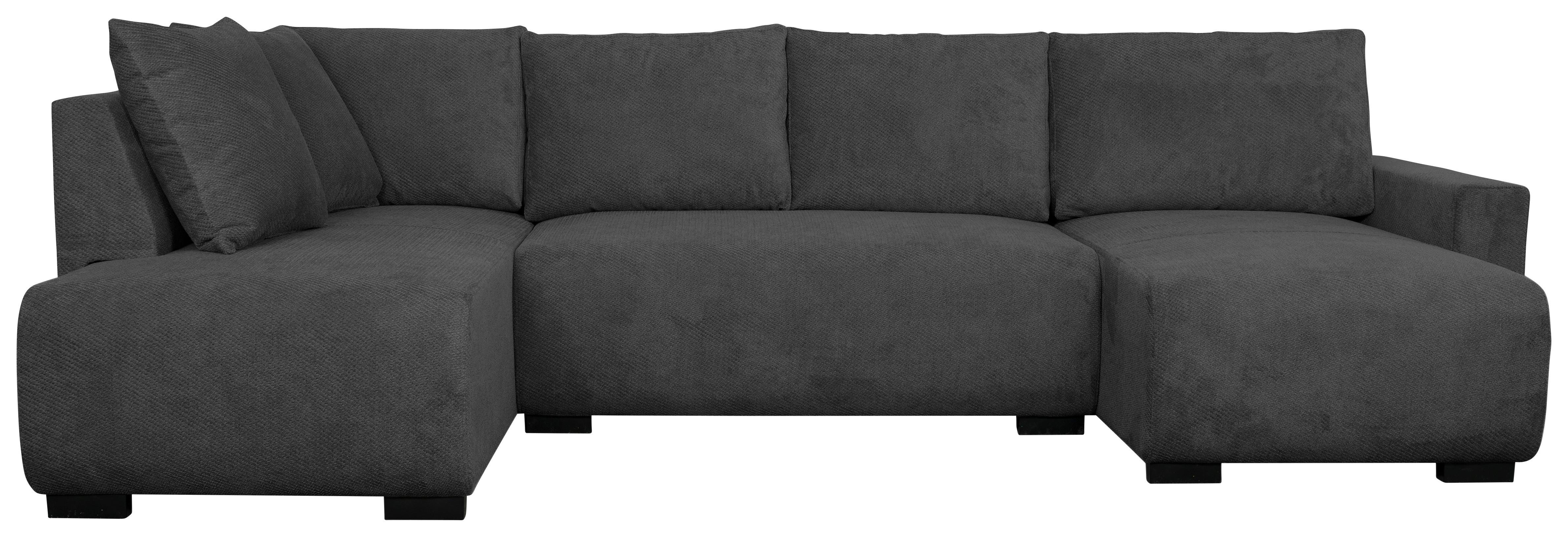 Wohnlandschaft Veronice Anthrazit B: 313 cm - Blau/Anthrazit, Trend, Textil (171/313/141cm)