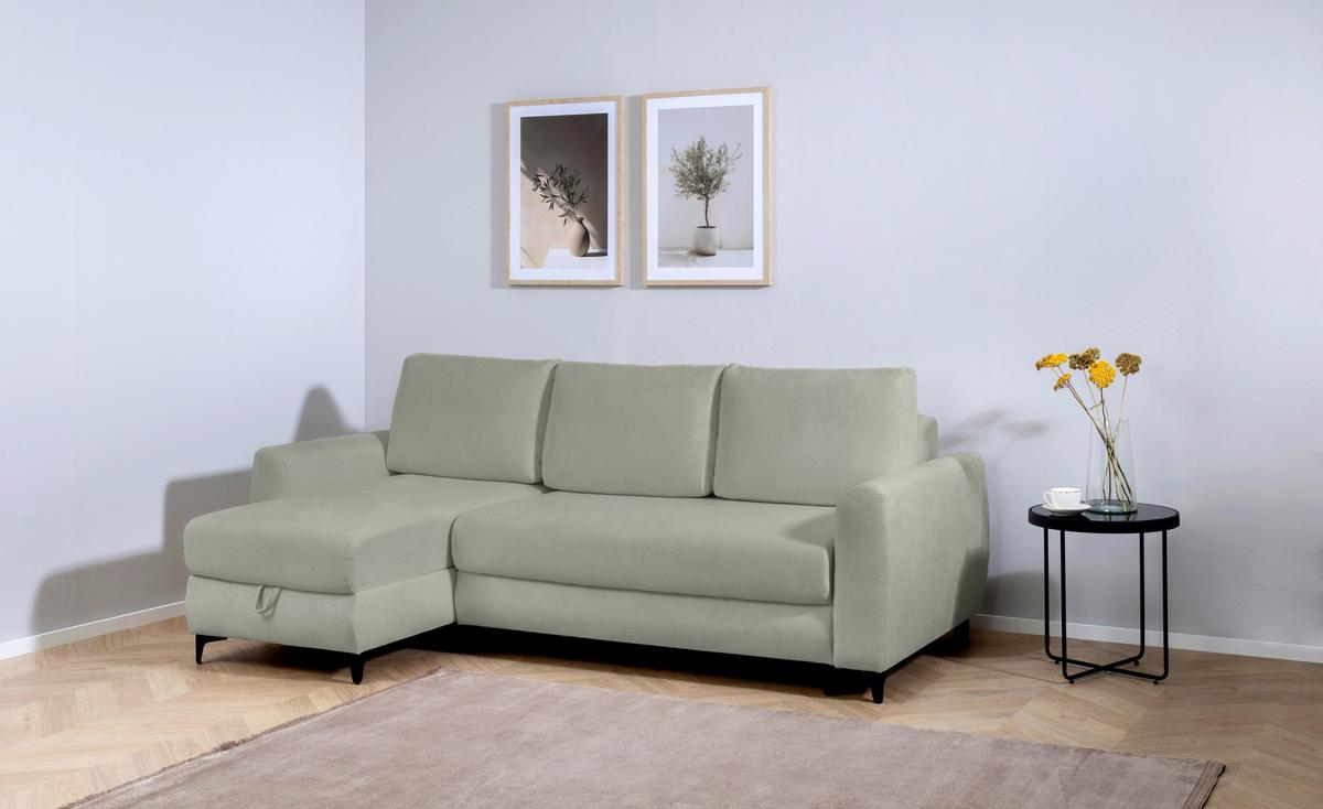 Ecksofa Moli, Grau S: 236x148 cm - Schwarz/Grau, Design, Textil (236/148cm) - MID.YOU
