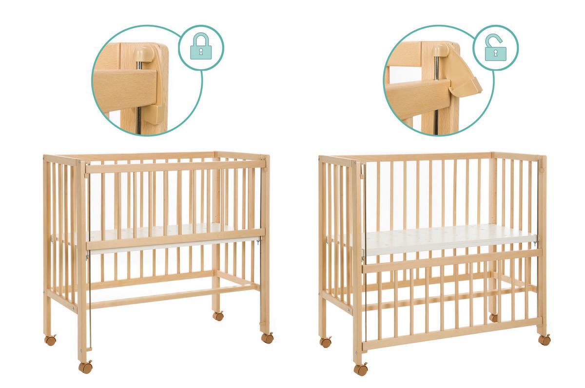 Beistellbett Bedside Crib Cocon Nature, verstellbar - Naturfarben, Basics, Holz (90/40cm) - Fillikid