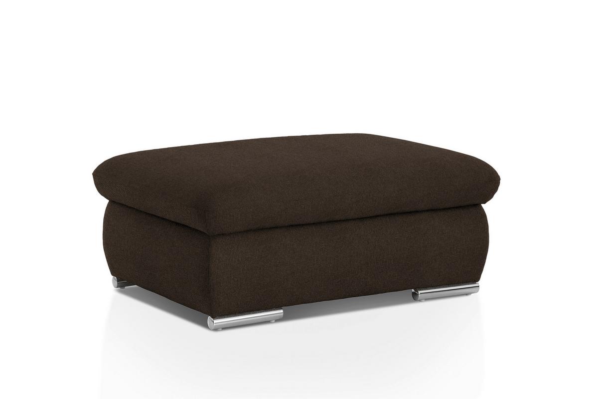 Polsterhocker Isona Braun Chenille - Chromfarben/Braun, Design, Textil (101/45/74cm) - Livetastic