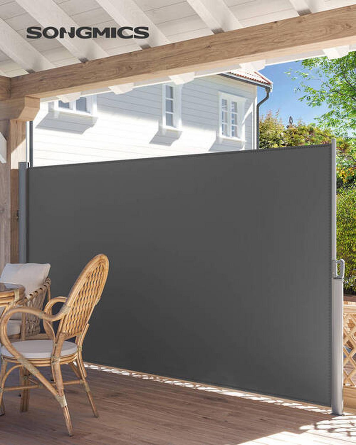 Seitenmarkise Grau Bxh: 350x180 Cm - Grau, Basics, Textil/Metall (350/180cm) - Modante