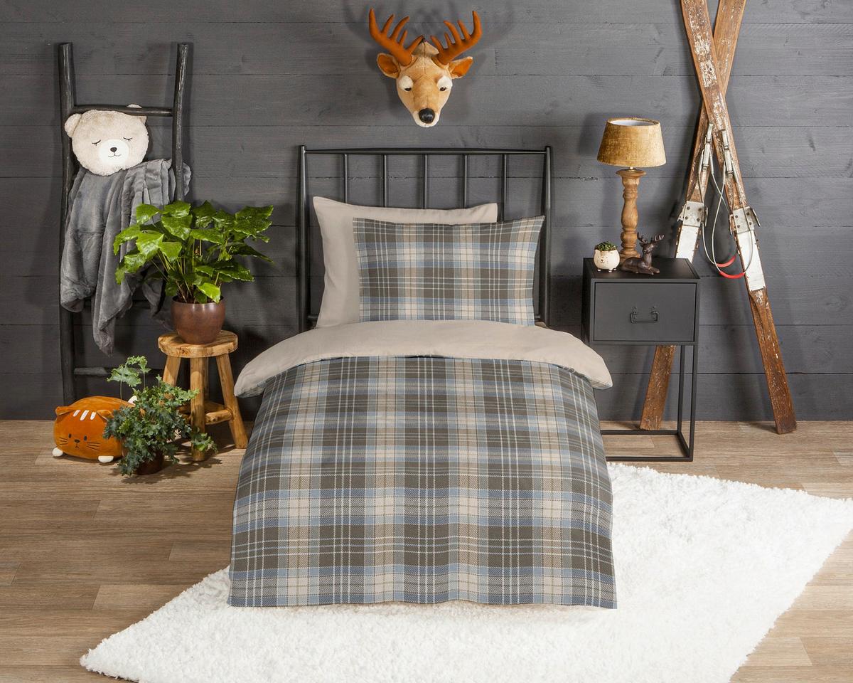 BETTWÄSCHE CAMBRIDGE - Blau/Perlmutt, Basics, Textil (140/200cm)