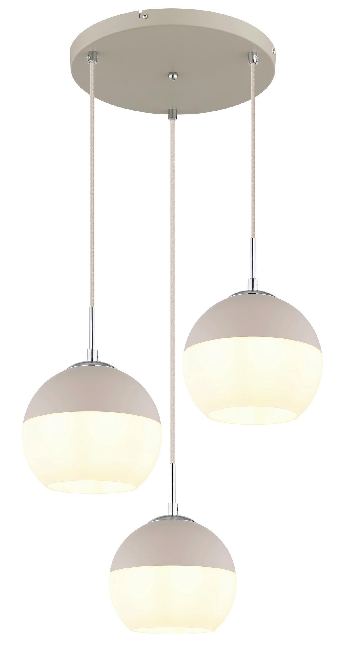 Függőlámpa 15999-3hr  Ragusa - bézs/opál, Design, üveg/textil (42,5/120cm) - Globo