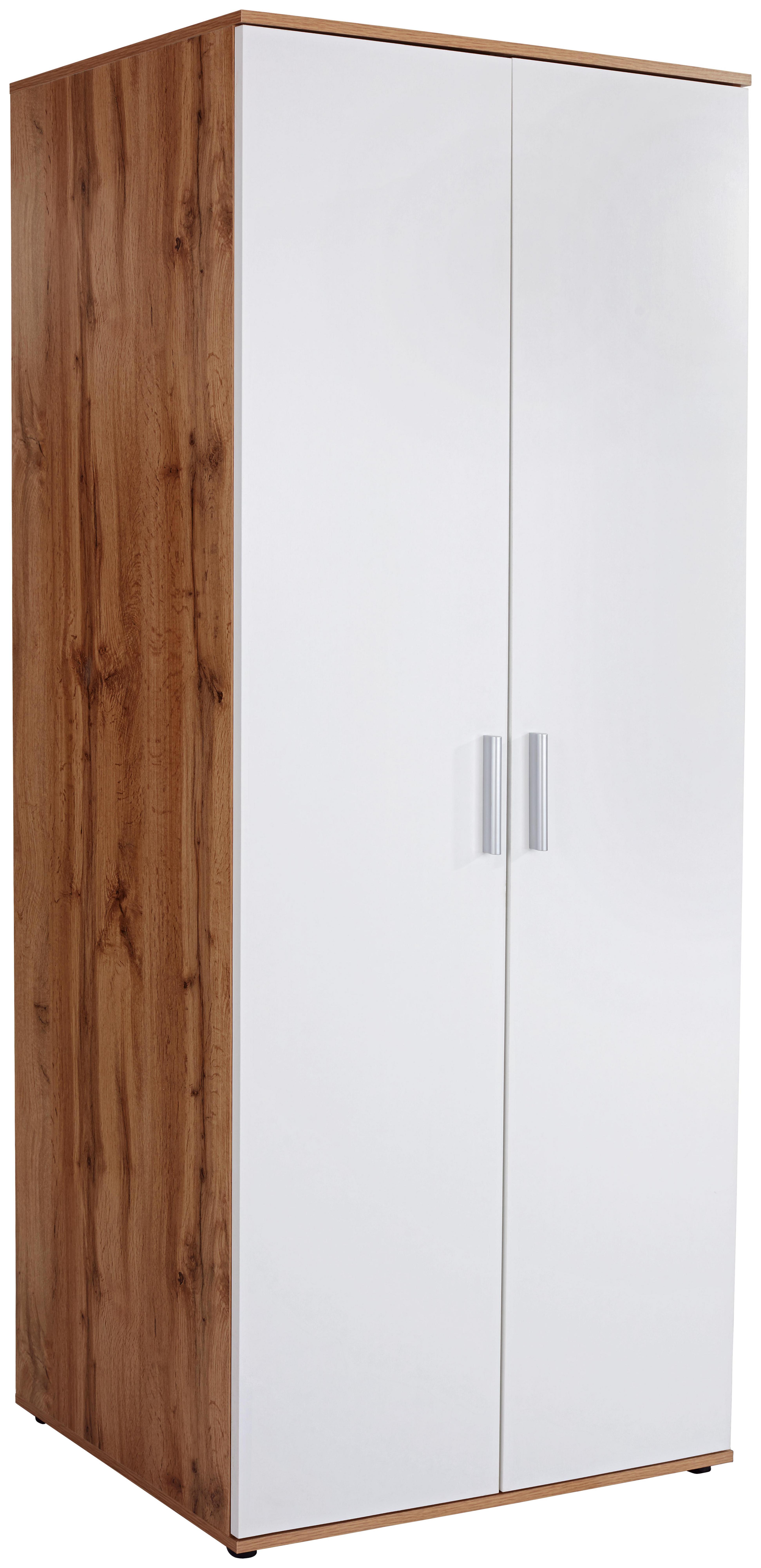 Ruhásszekrény Twin - Tölgyfa/Fehér, konvencionális, Faalapú anyag (85/190/52cm)