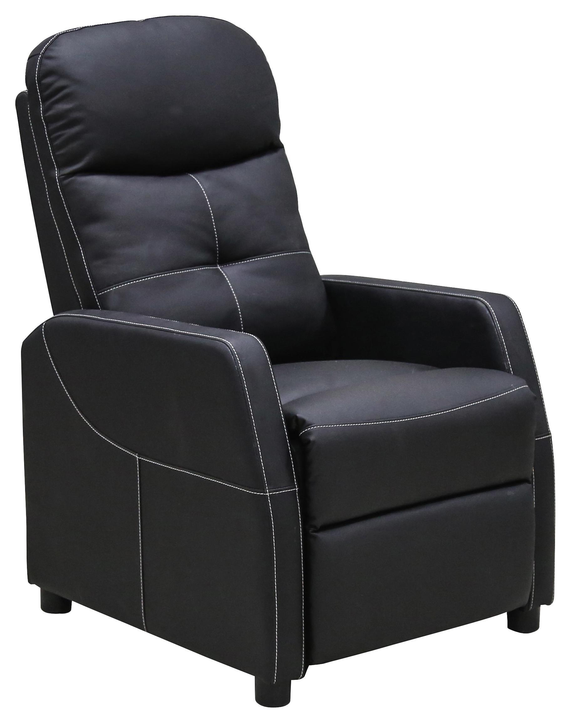 Fernsehsessel Parker - Schwarz/Weiß, Basics, Holz/Textil (65/80-105/90-154cm)