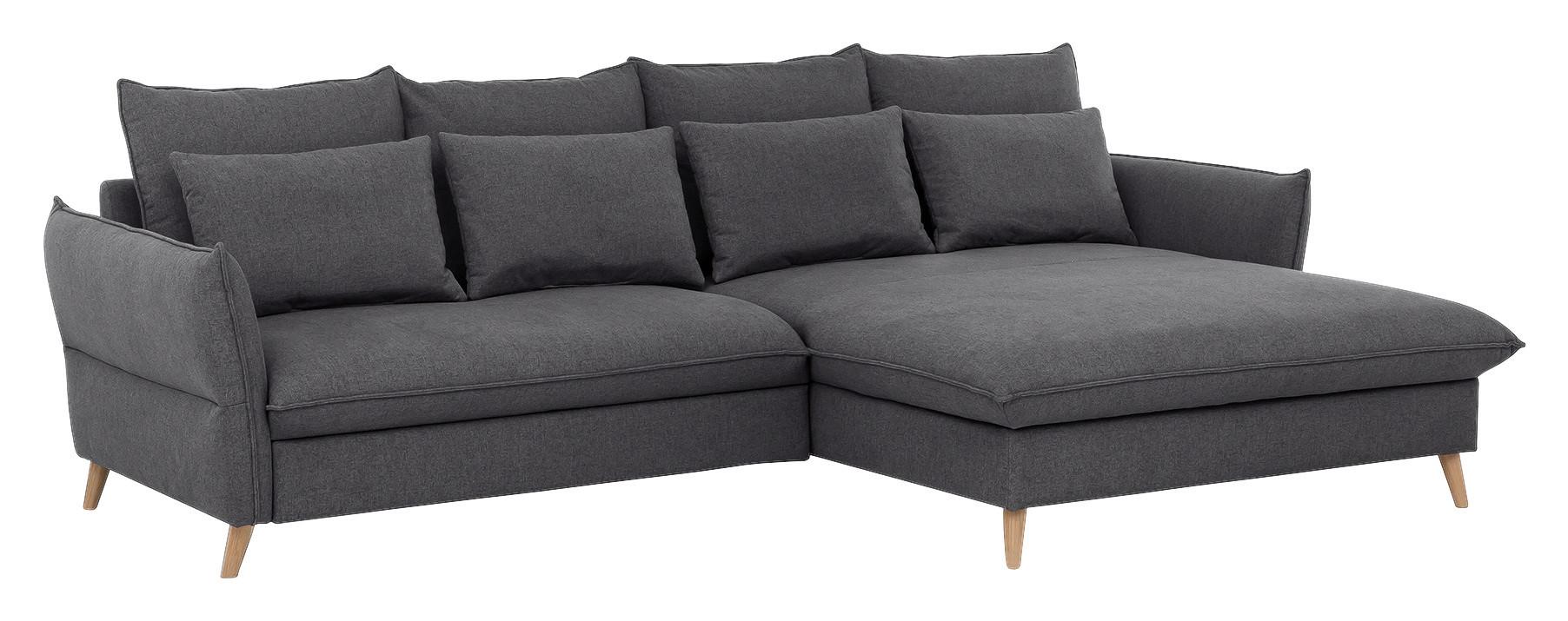Eckschlafsofa Walter Grau S: 274 cm - Buchefarben/Grau, Design, Textil (274/170cm) - Livetastic