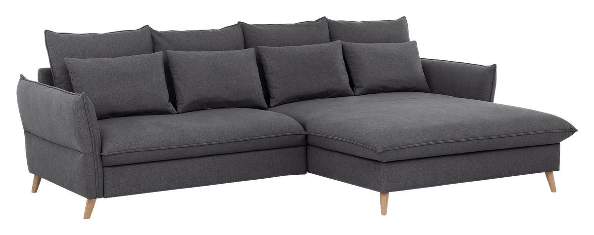 Eckschlafsofa Walter Grau S: 274 cm - Buchefarben/Grau, Design, Textil (274/170cm) - Livetastic